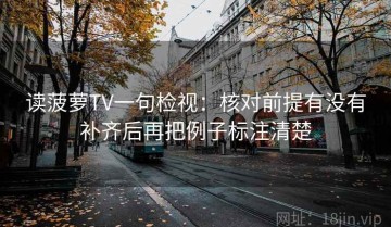 读菠萝TV一句检视：核对前提有没有补齐后再把例子标注清楚
