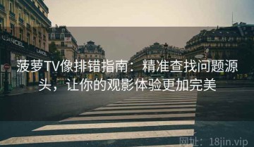 菠萝TV像排错指南：精准查找问题源头，让你的观影体验更加完美