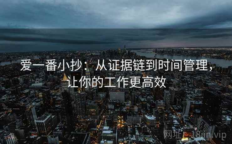 爱一番小抄：从证据链到时间管理，让你的工作更高效
