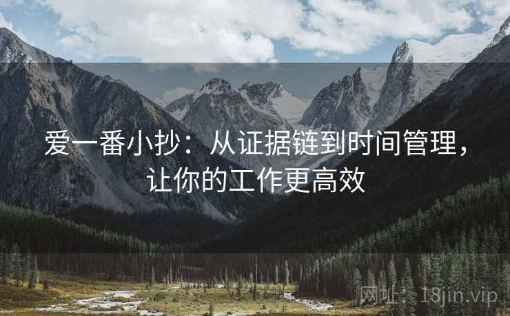 爱一番小抄：从证据链到时间管理，让你的工作更高效