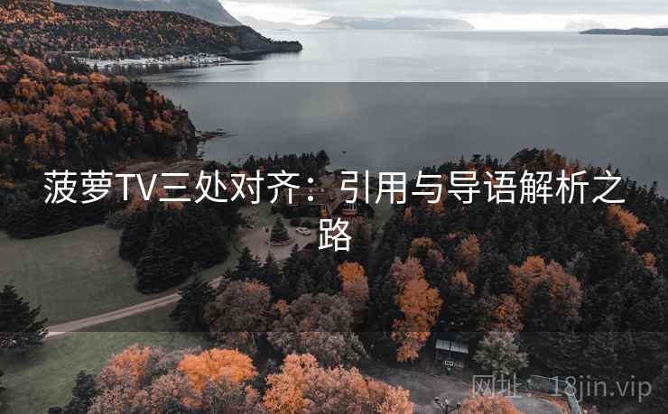 菠萝TV三处对齐：引用与导语解析之路