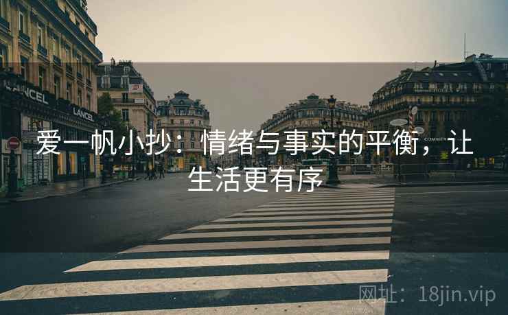 爱一帆小抄:情绪与事实的平衡,让生活更有序 爱一帆小抄:情绪与事实的平衡,让生活更有序